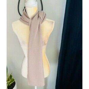 All Saints Scarf Wool Blend  Ribbed Mixed Knit Desiner Logo Great Pre Owned